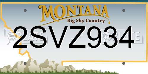 2SVZ934 Montana License Plate