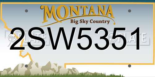 2SW5351 Montana License Plate