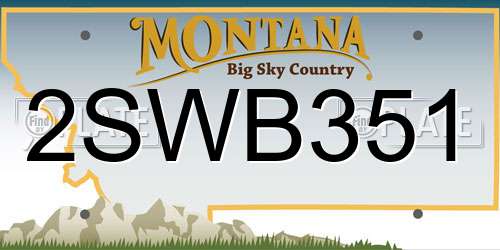2SWB351 Montana License Plate