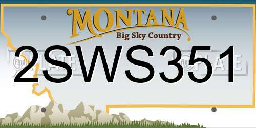 2SWS351 Montana License Plate
