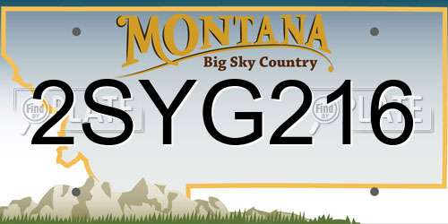 2SYG216 Montana License Plate