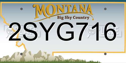 2SYG716 Montana License Plate