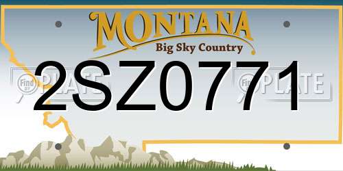 2SZ0771 Montana License Plate