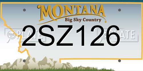 2SZ126 Montana License Plate