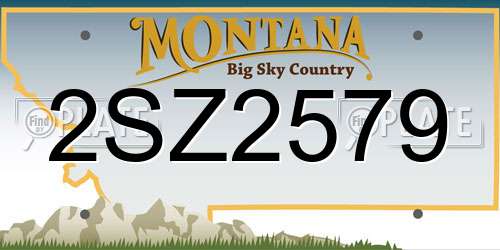 2SZ2579 Montana License Plate