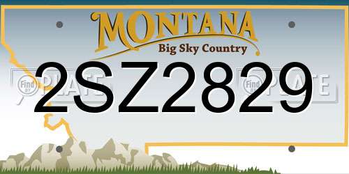 2SZ2829 Montana License Plate