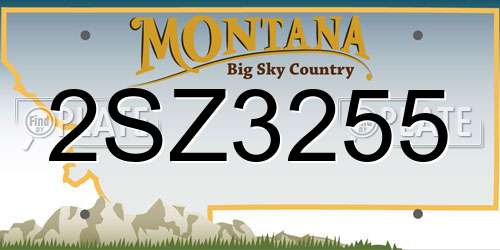 2SZ3255 Montana License Plate