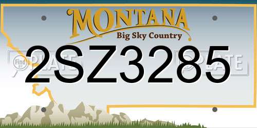2SZ3285 Montana License Plate