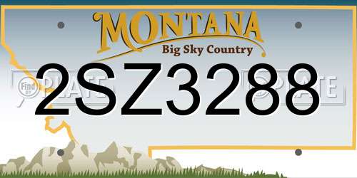 2SZ3288 Montana License Plate
