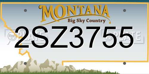 2SZ3755 Montana License Plate