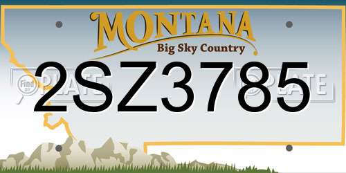 2SZ3785 Montana License Plate