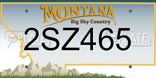 2SZ465 Montana License Plate