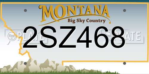 2SZ468 Montana License Plate