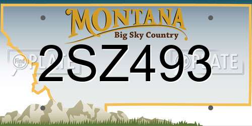 2SZ493 Montana License Plate