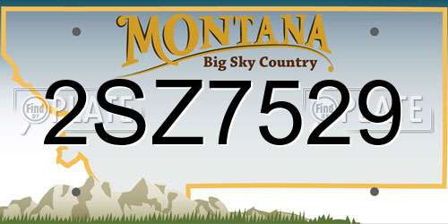 2SZ7529 Montana License Plate
