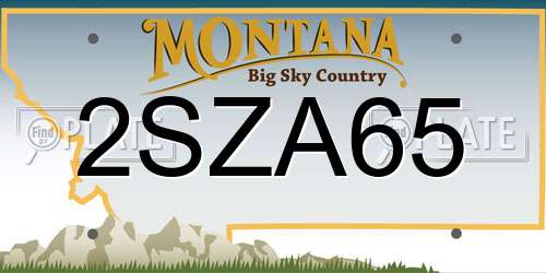 2SZA65 Montana License Plate