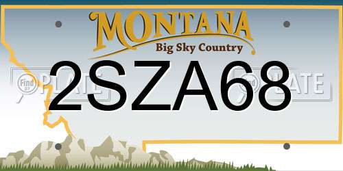 2SZA68 Montana License Plate