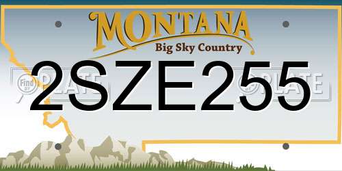 2SZE255 Montana License Plate