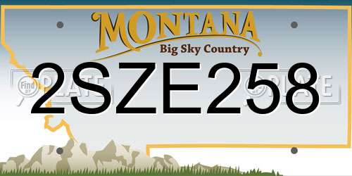 2SZE258 Montana License Plate