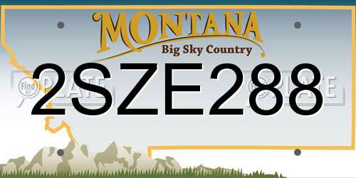 2SZE288 Montana License Plate