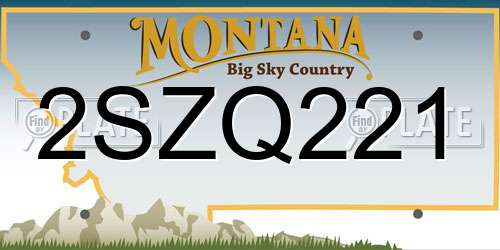 2SZQ221 Montana License Plate