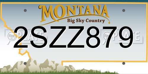 2SZZ879 Montana License Plate
