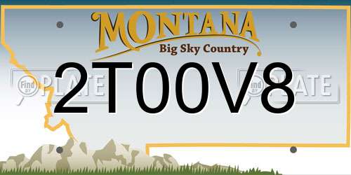 2T00V8 Montana License Plate