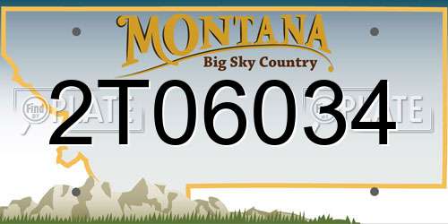 2T06034 Montana License Plate