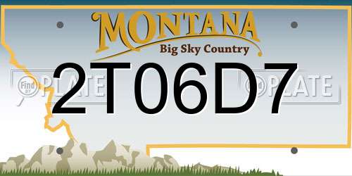 2T06D7 Montana License Plate