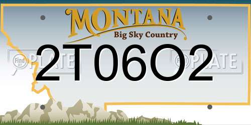 2T06O2 Montana License Plate