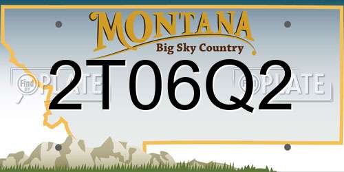 2T06Q2 Montana License Plate