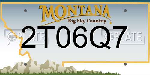 2T06Q7 Montana License Plate