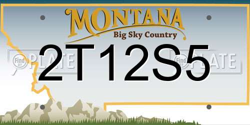 2T12S5 Montana License Plate