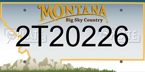 2T20226 Montana License Plate