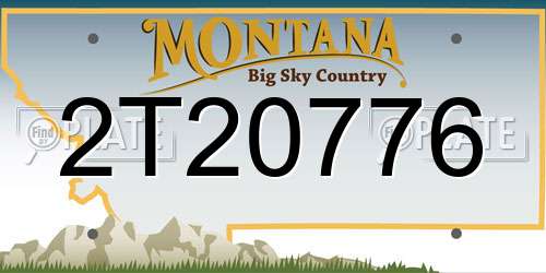 2T20776 Montana License Plate