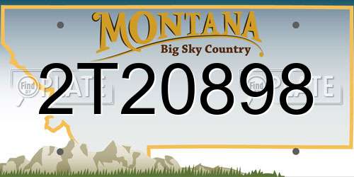 2T20898 Montana License Plate