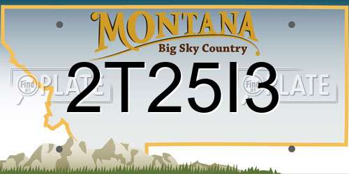 2T25I3 Montana License Plate