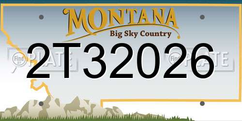 2T32026 Montana License Plate