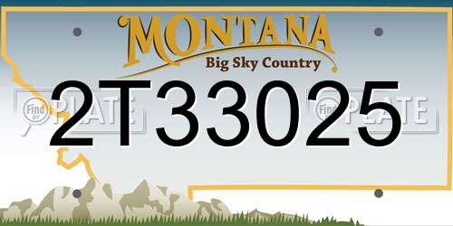 2T33025 Montana License Plate