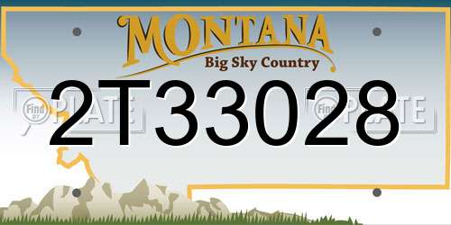 2T33028 Montana License Plate