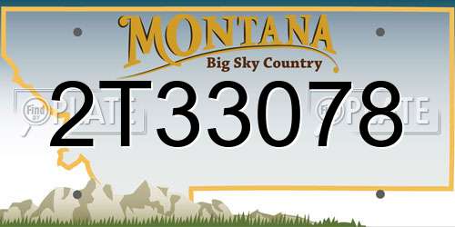 2T33078 Montana License Plate