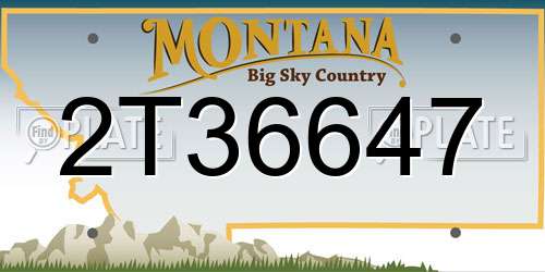 2T36647 Montana License Plate