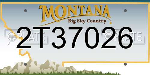 2T37026 Montana License Plate