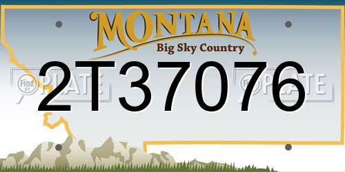 2T37076 Montana License Plate