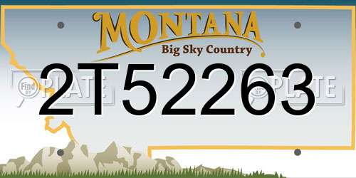 2T52263 Montana License Plate