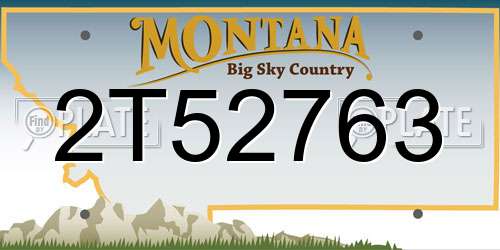 2T52763 Montana License Plate