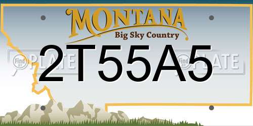 2T55A5 Montana License Plate