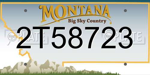 2T58723 Montana License Plate