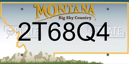 2T68Q4 Montana License Plate