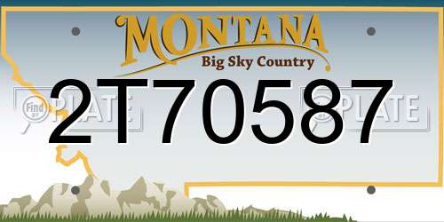 2T70587 Montana License Plate
